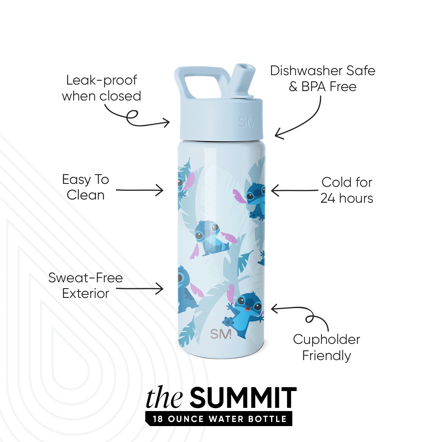 Summit Kids Water Bottle with Straw Lid - Image 2