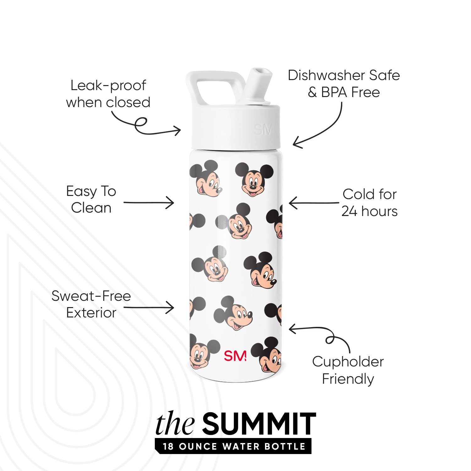 Summit Kids Water Bottle with Straw Lid - Image 2