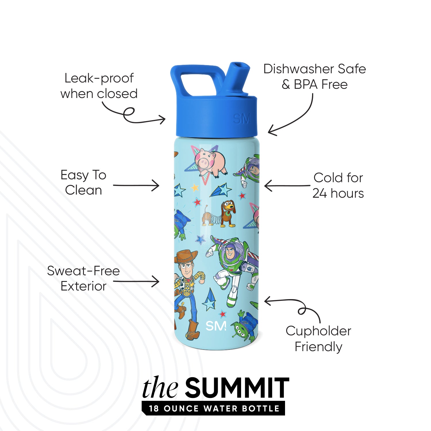 Summit Kids Water Bottle with Straw Lid - Image 2