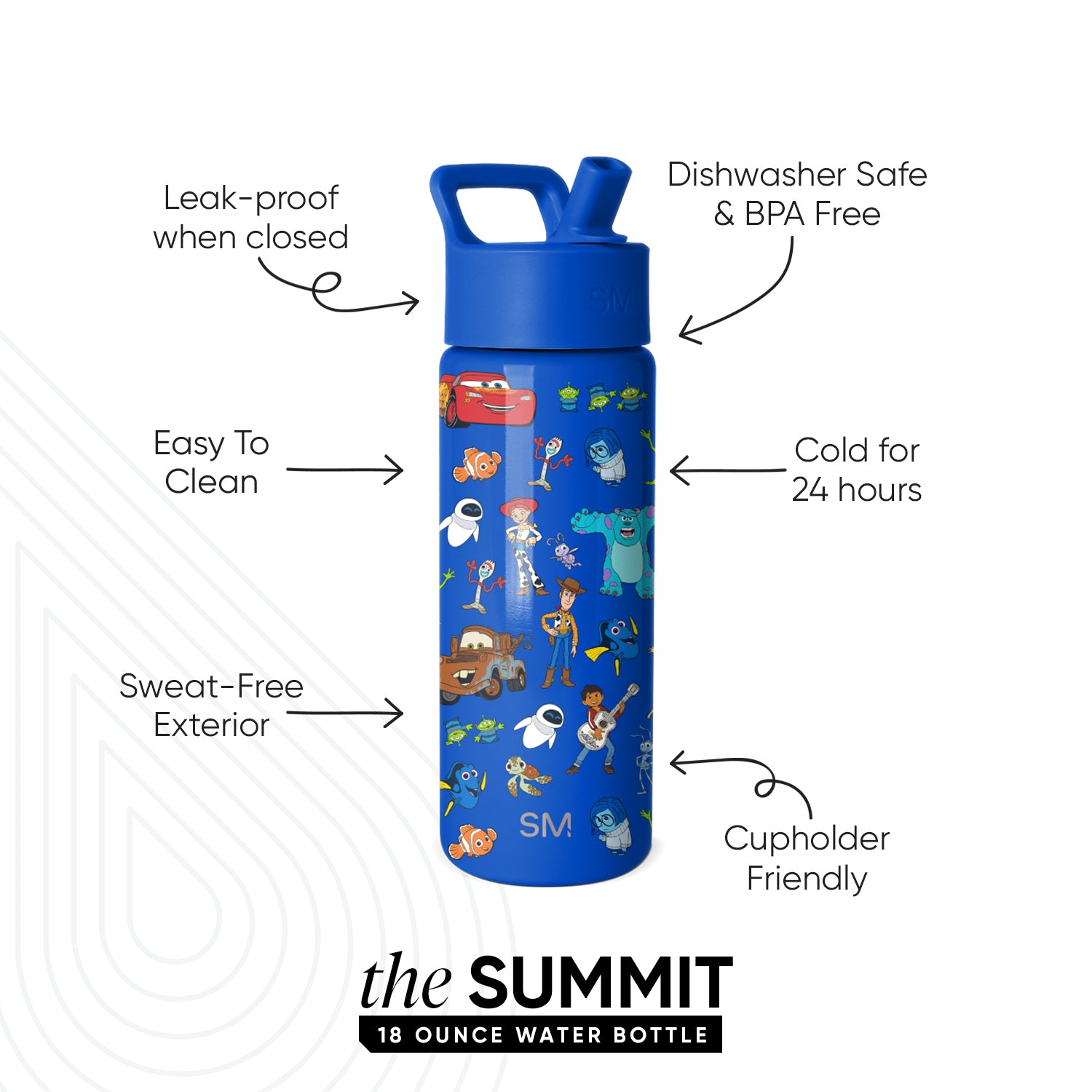 Summit Kids Water Bottle with Straw Lid - Image 2