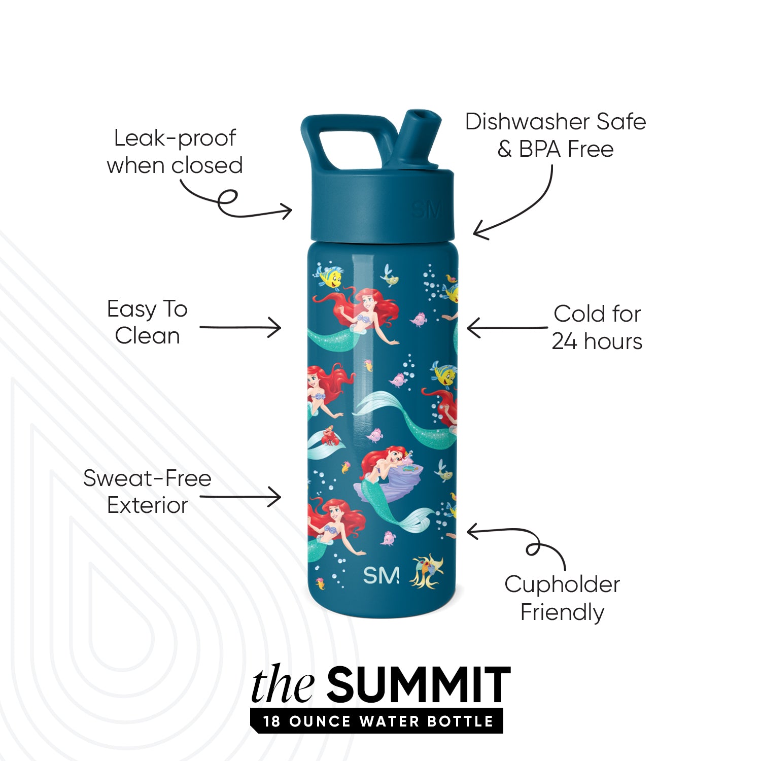 Summit Kids Water Bottle with Straw Lid - Image 2