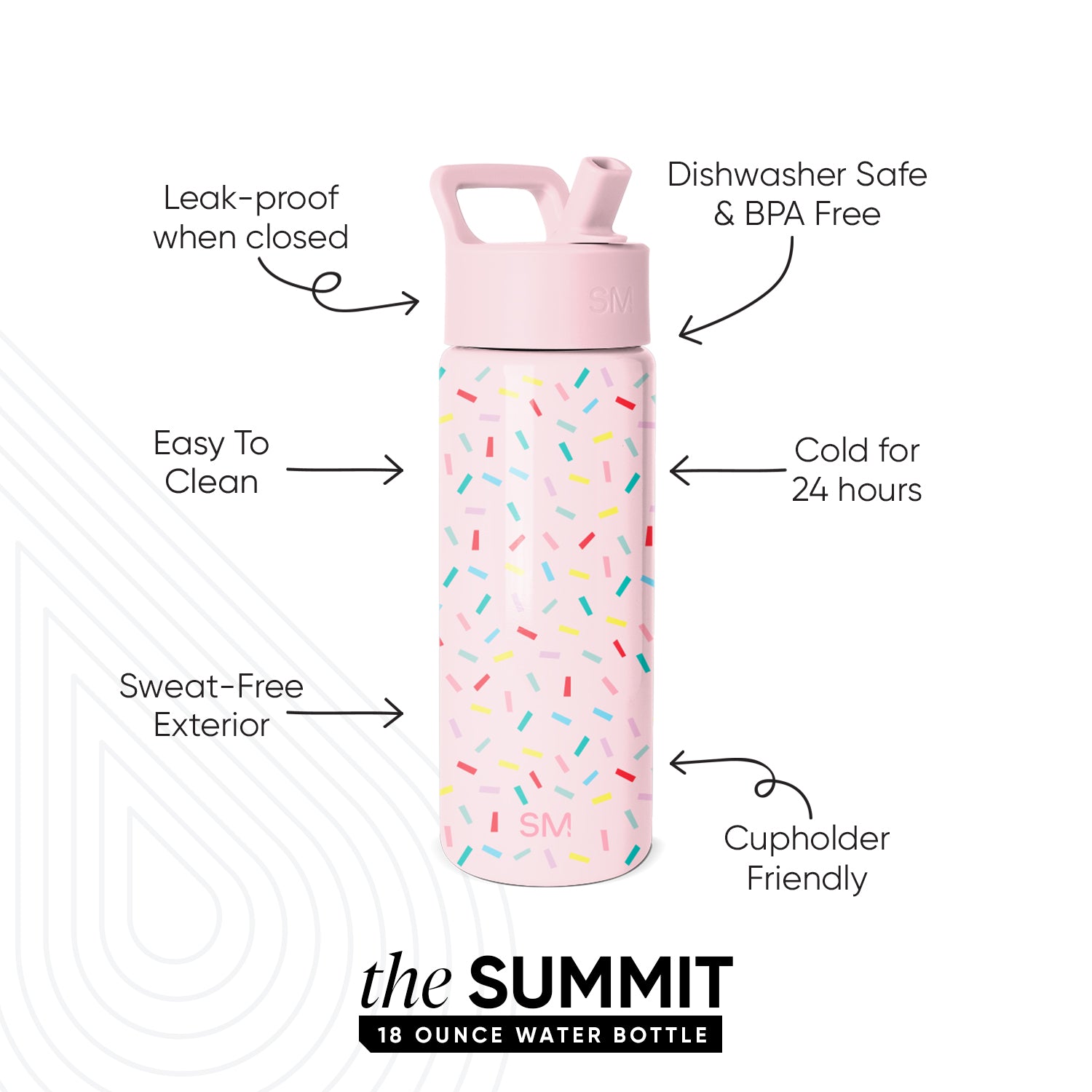 Summit Kids Water Bottle with Straw Lid - Image 2