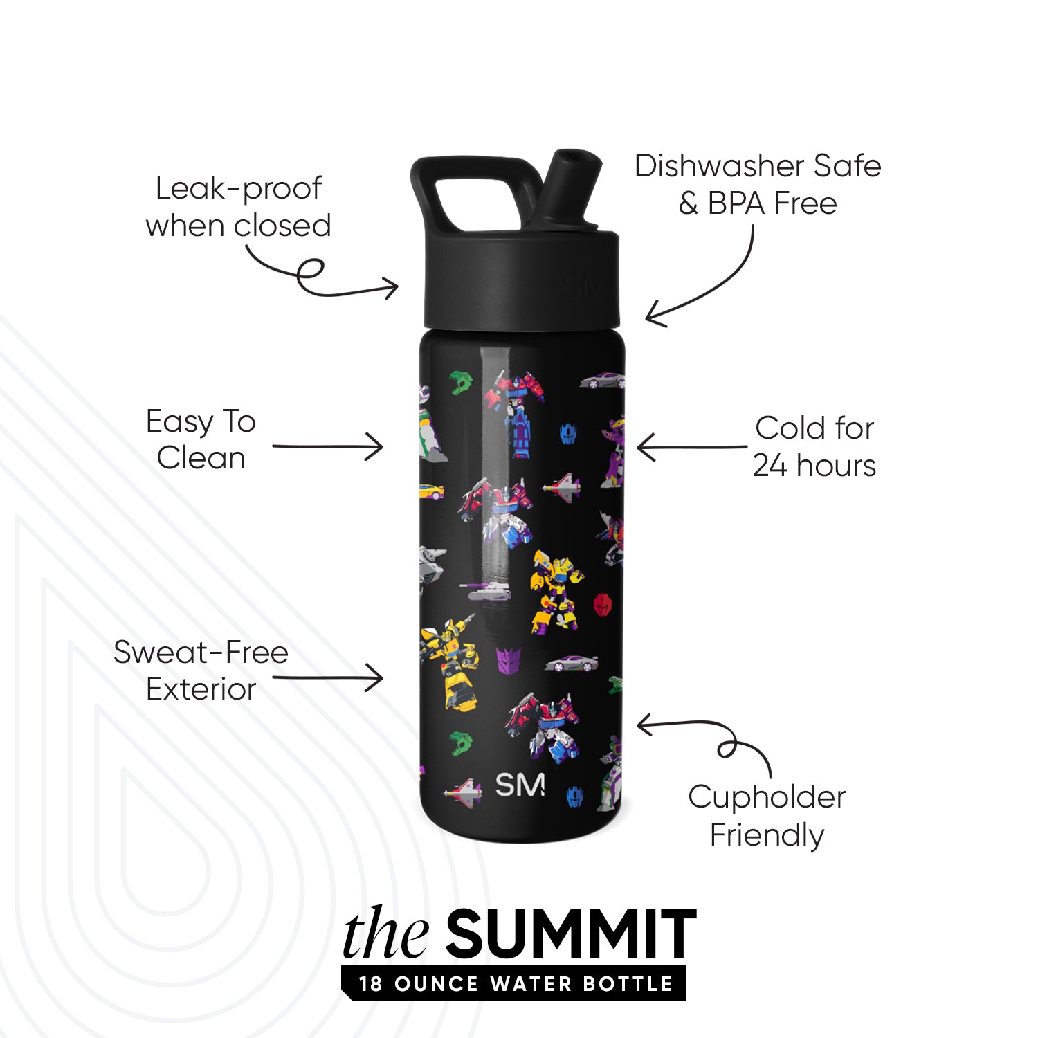 Summit Kids Water Bottle with Straw Lid - Image 2