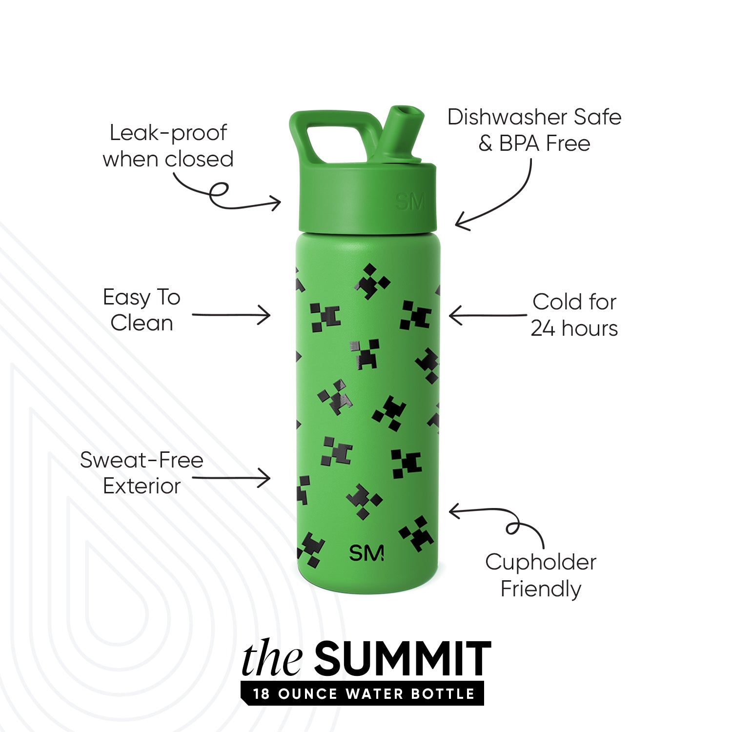 Summit Kids Water Bottle with Straw Lid - Image 2