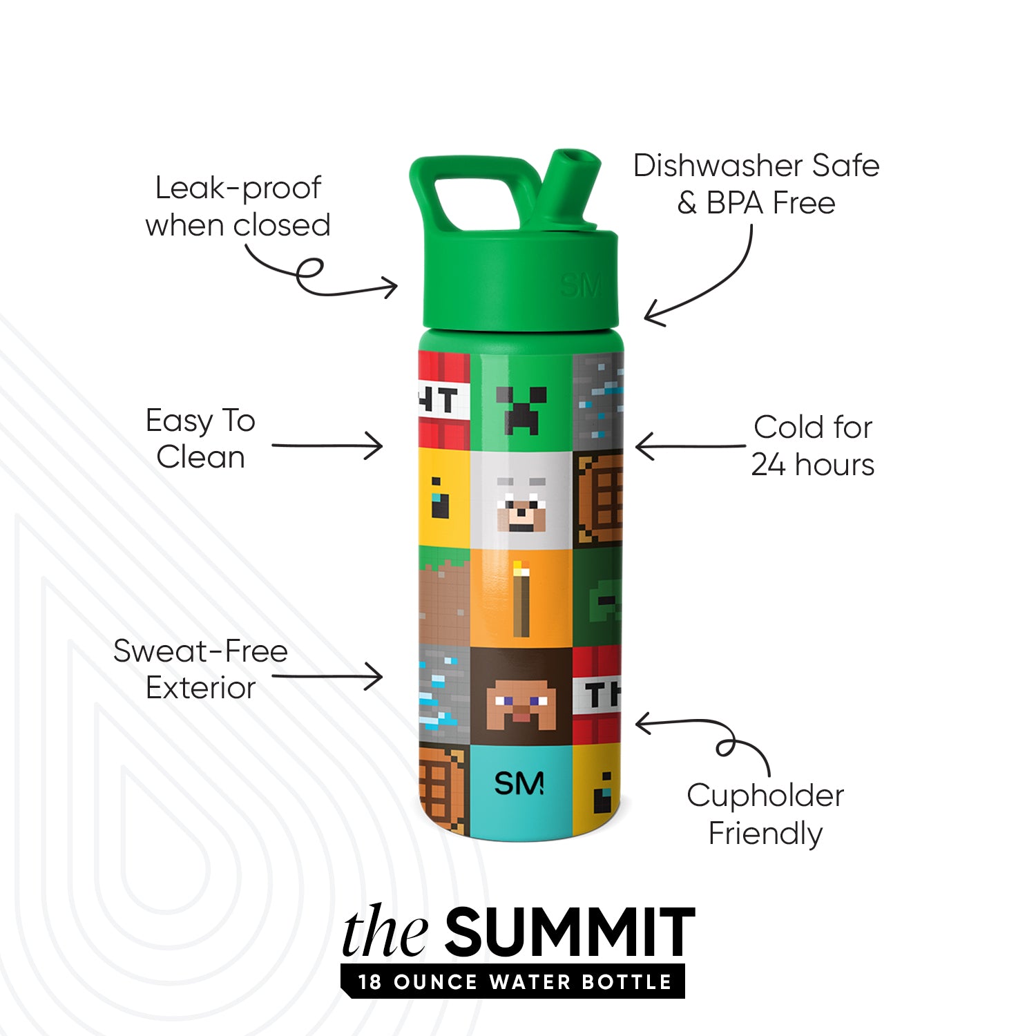 Summit Kids Water Bottle with Straw Lid - Image 2