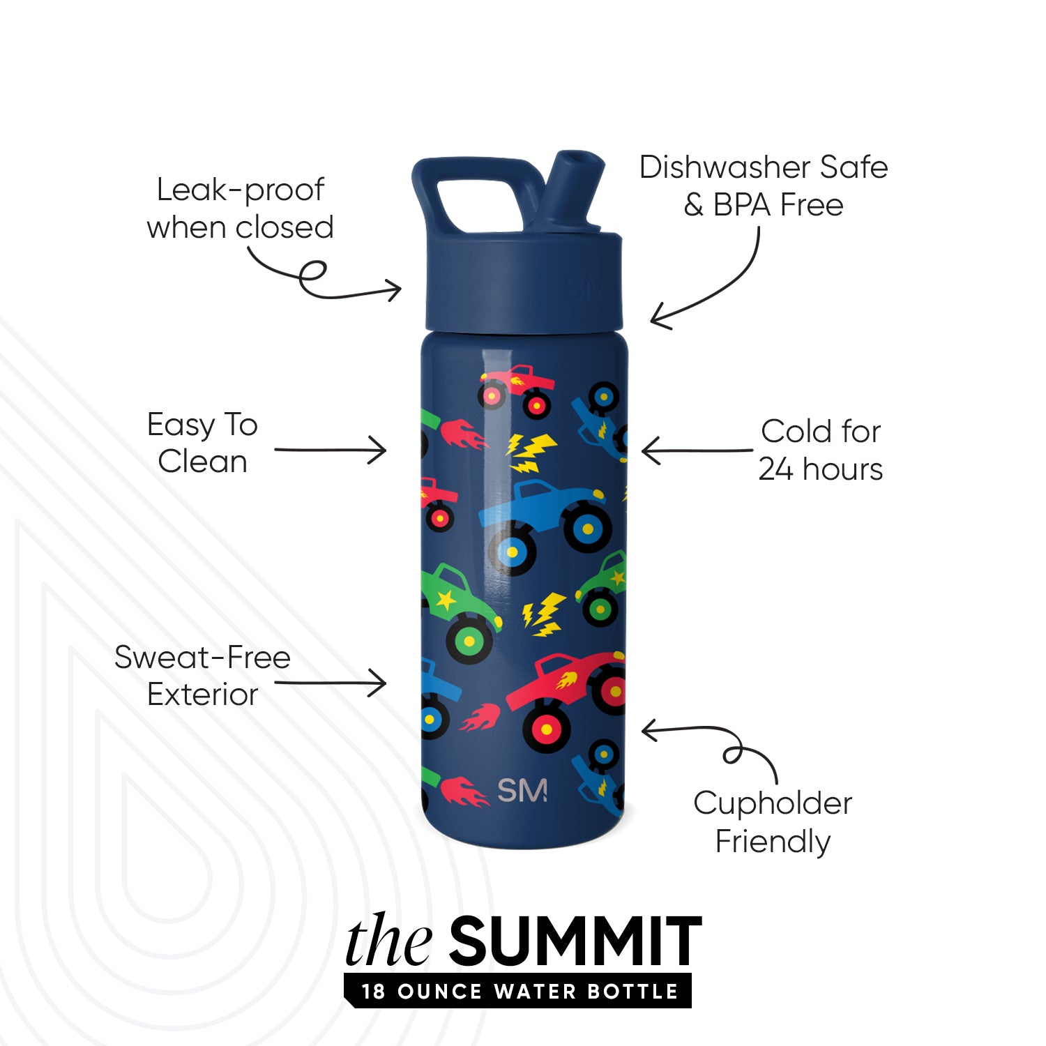 Summit Kids Water Bottle with Straw Lid - Image 2