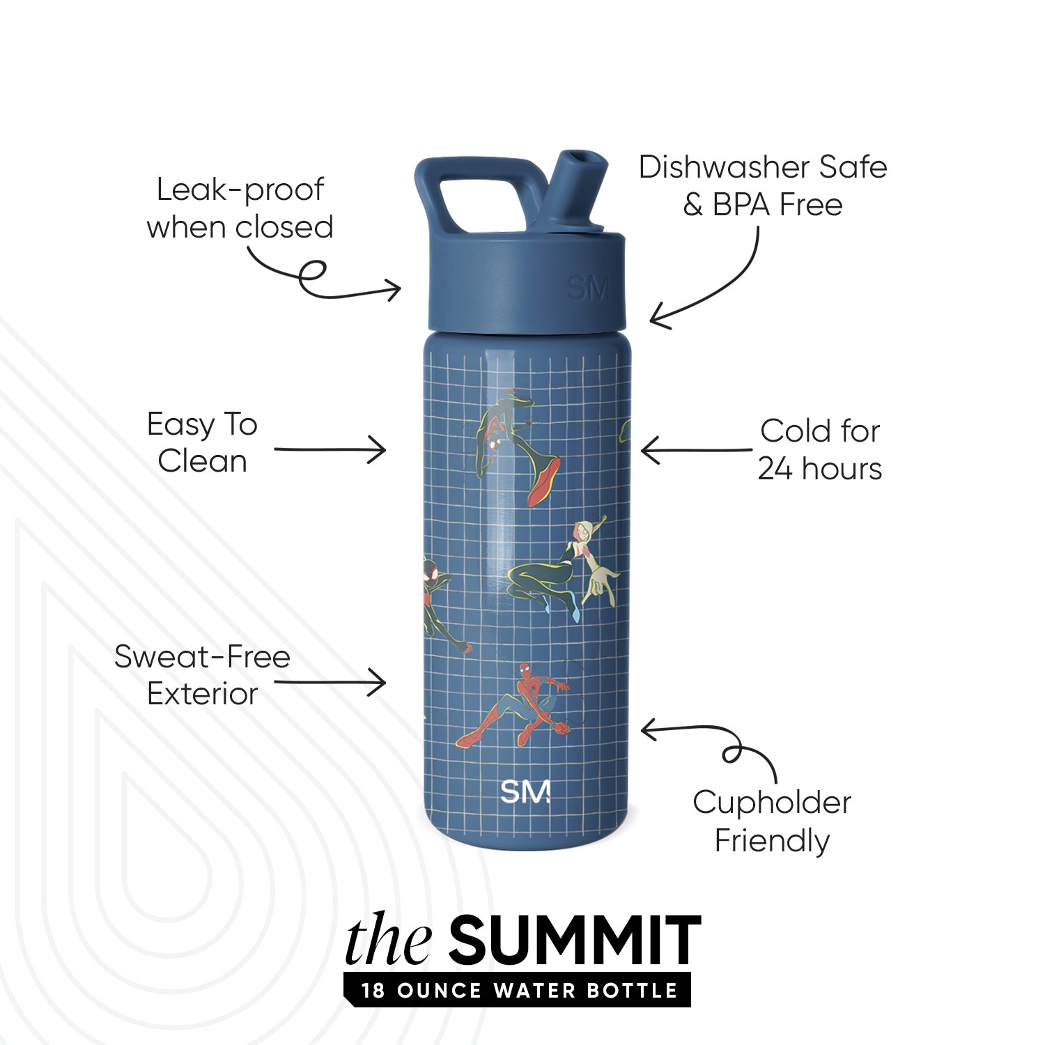 Summit Kids Water Bottle with Straw Lid - Image 2