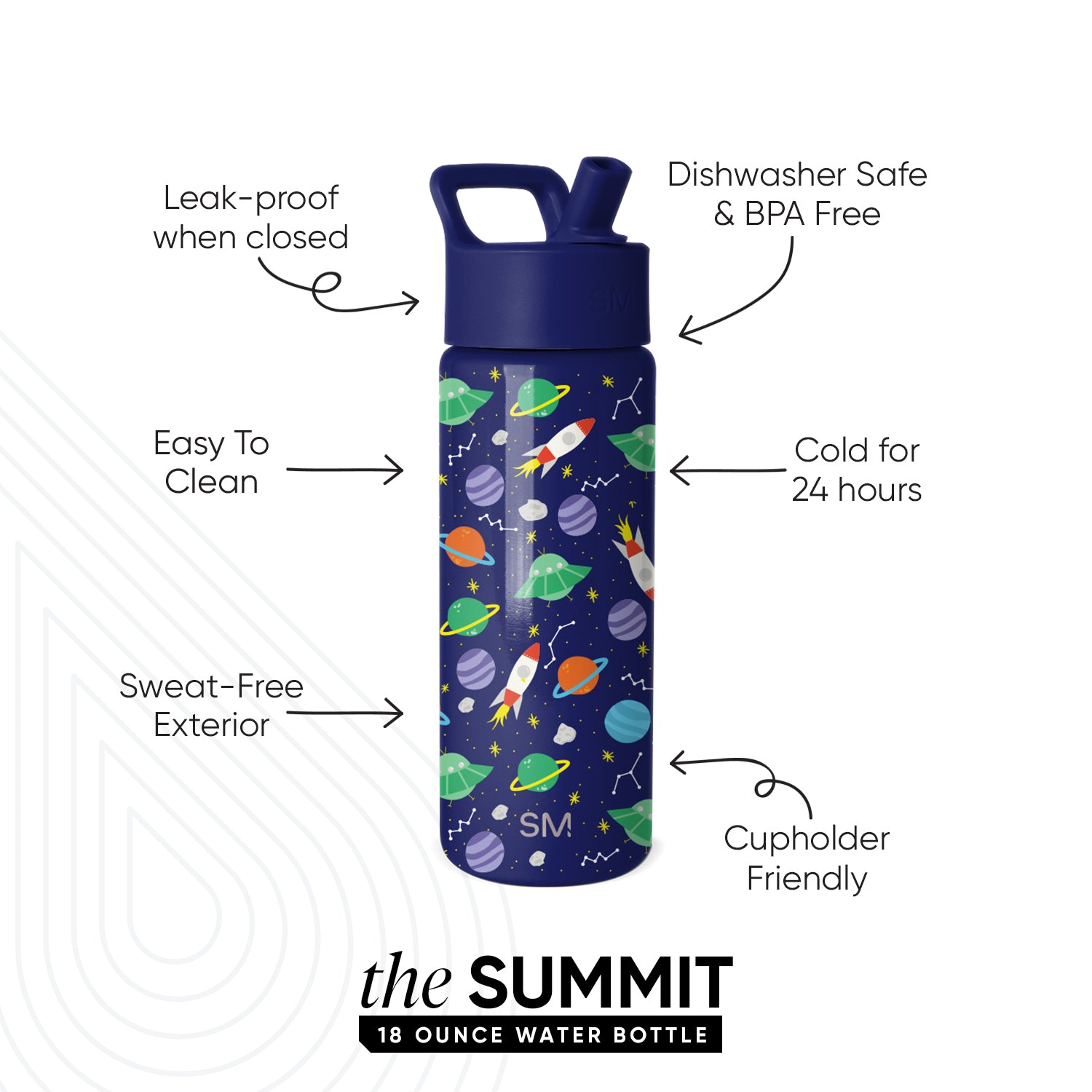 Summit Kids Water Bottle with Straw Lid - Image 2