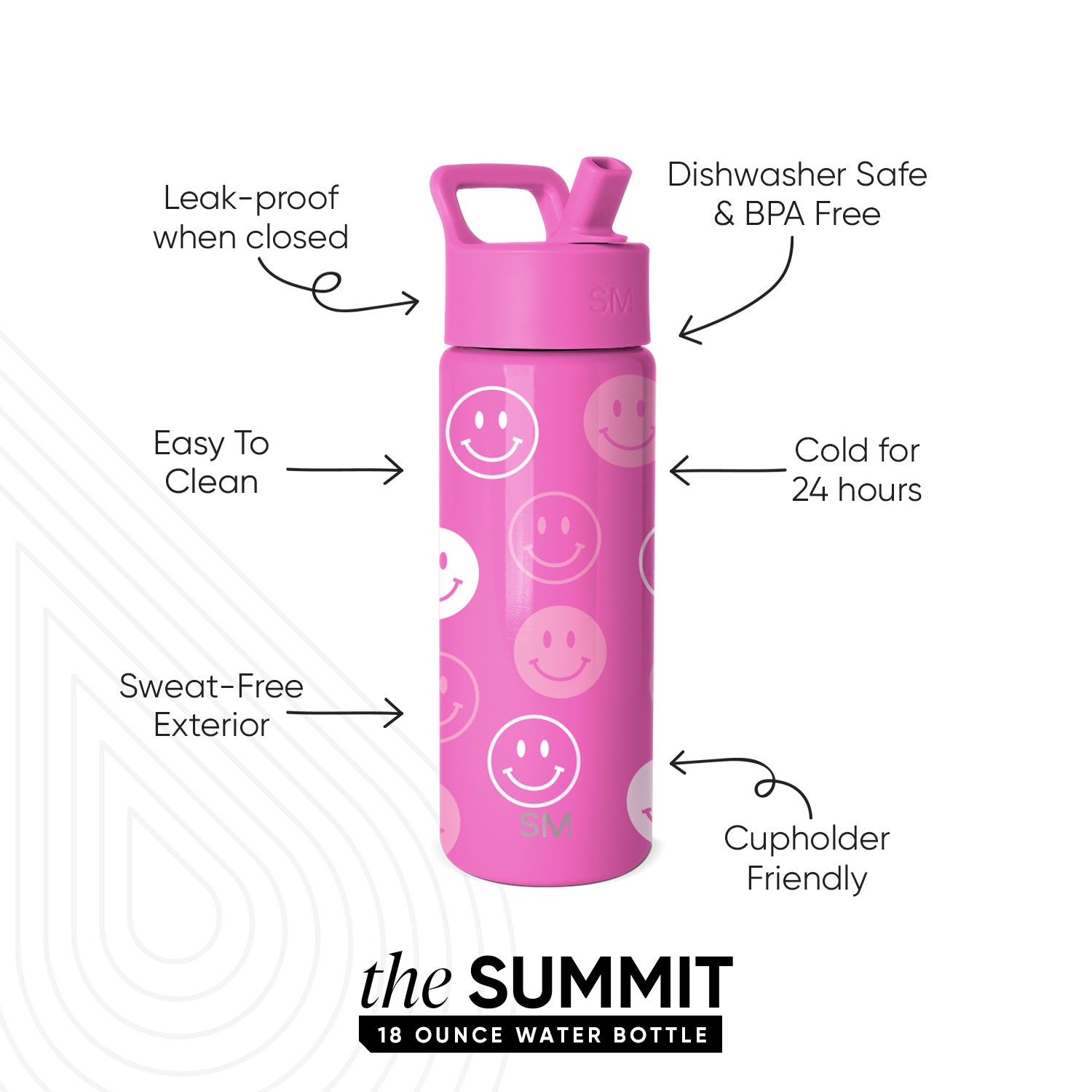 Summit Kids Water Bottle with Straw Lid - Image 2