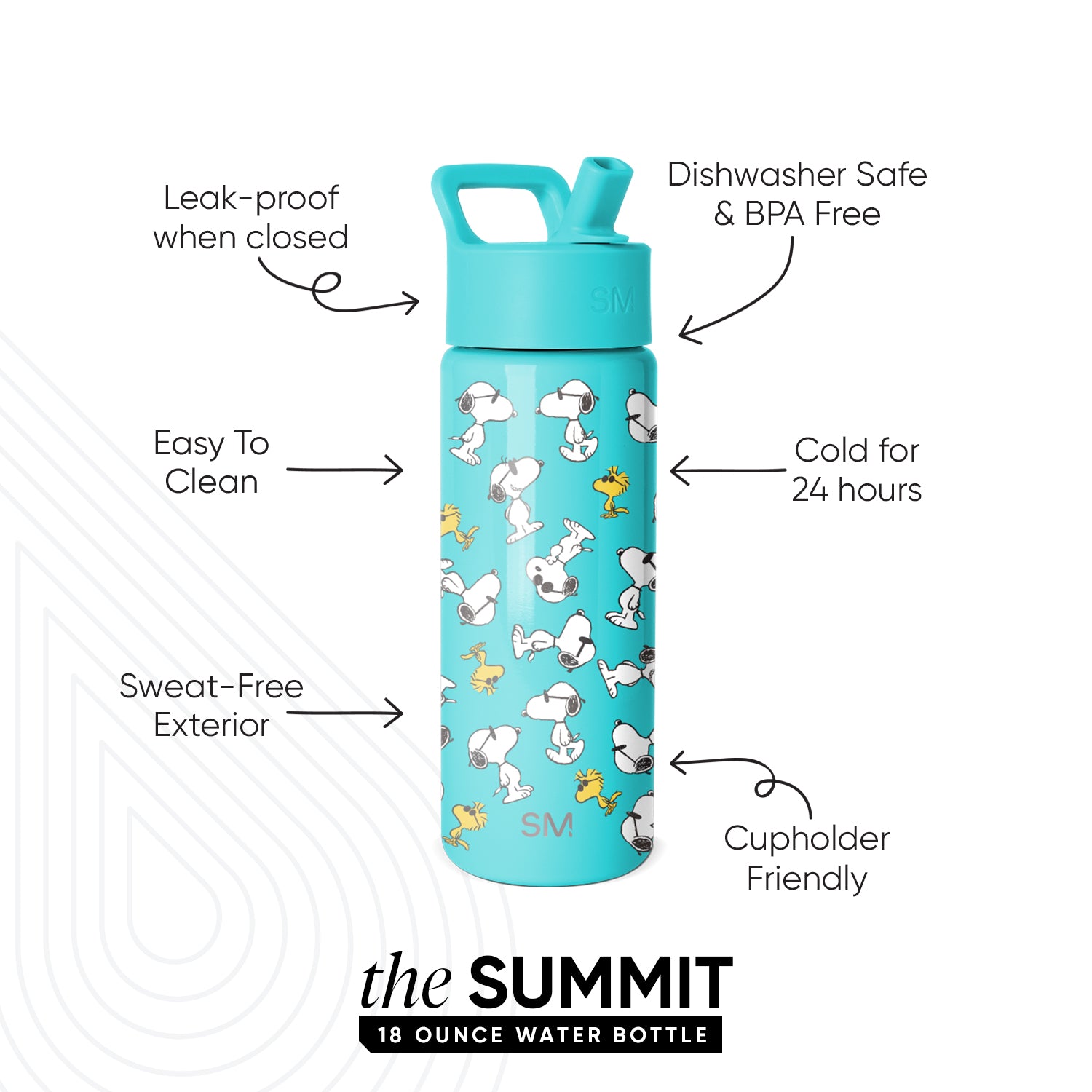 Summit Kids Water Bottle with Straw Lid - Image 2