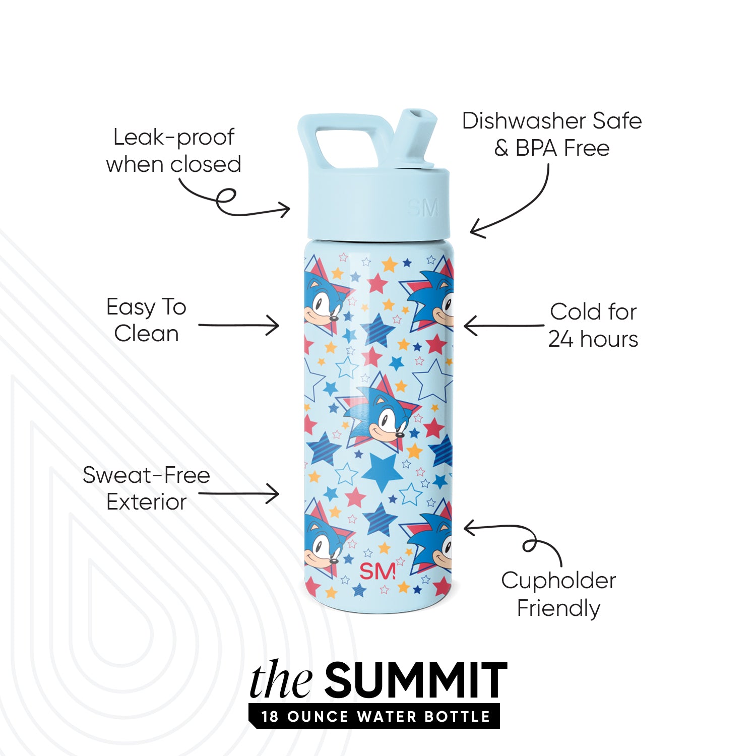 Summit Kids Water Bottle with Straw Lid - Image 2
