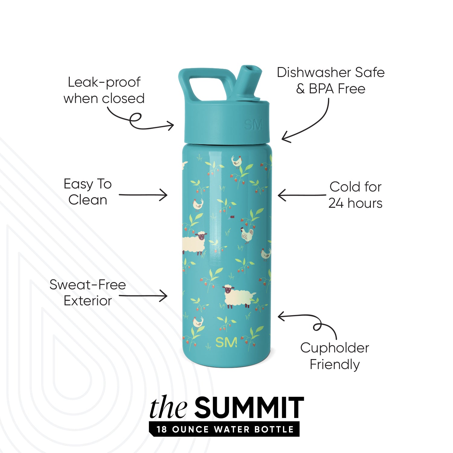 Summit Kids Water Bottle with Straw Lid - Image 2