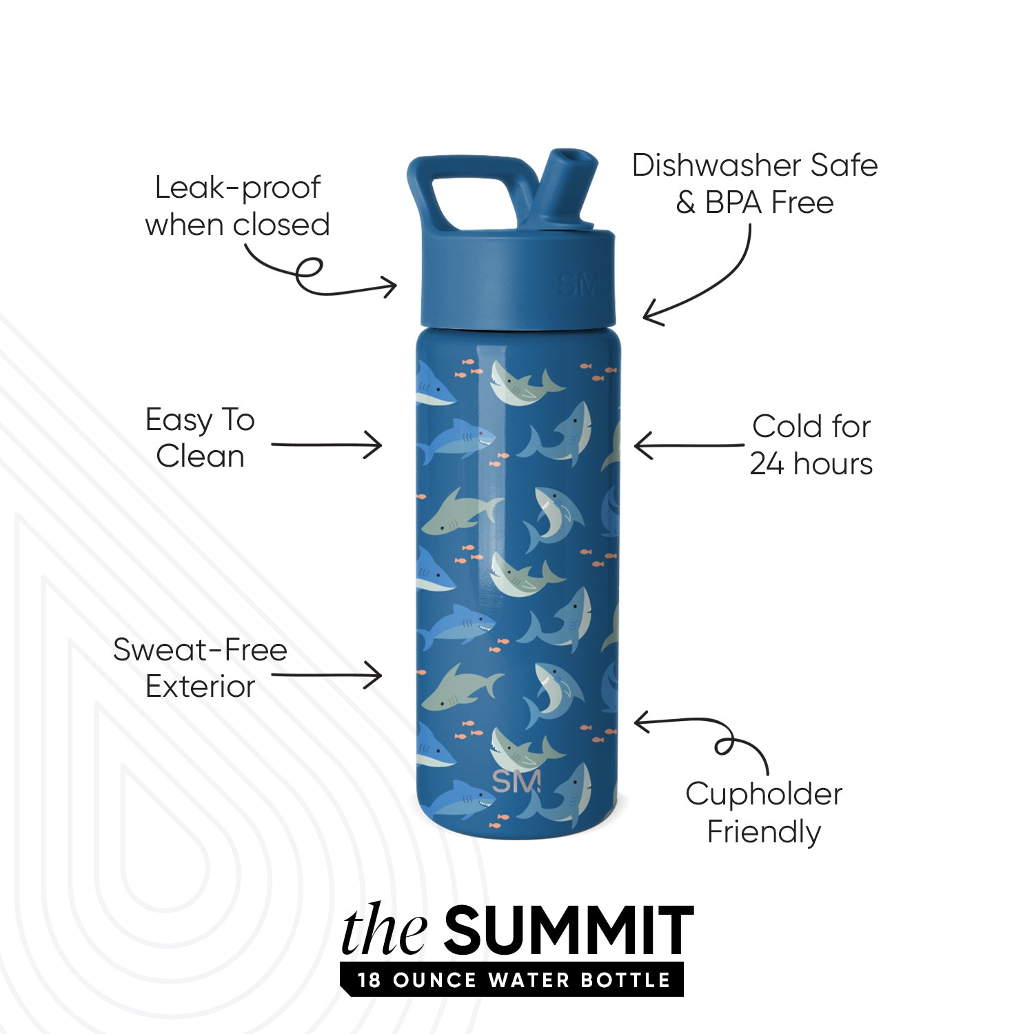 Summit Kids Water Bottle with Straw Lid - Image 2