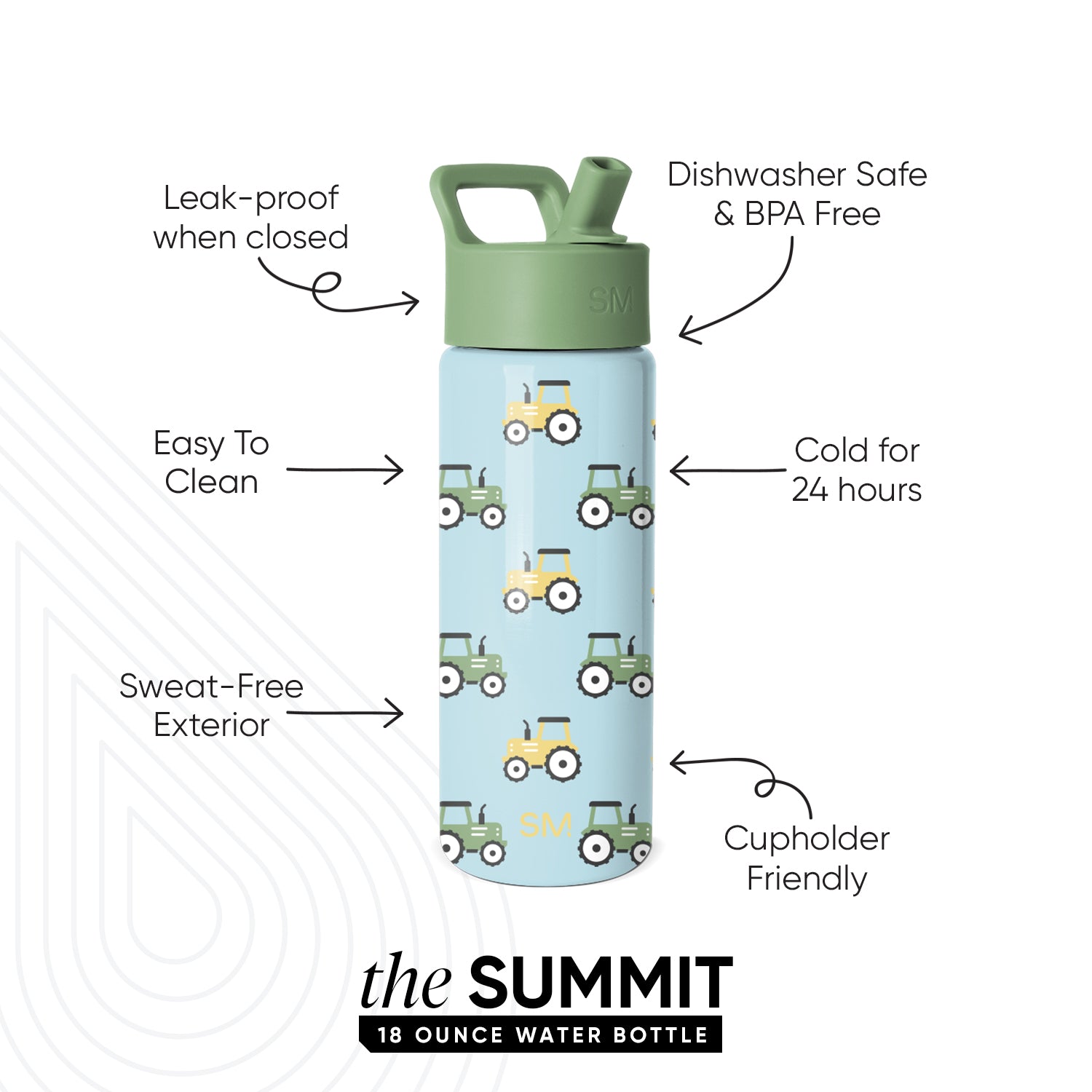 Summit Kids Water Bottle with Straw Lid - Image 2