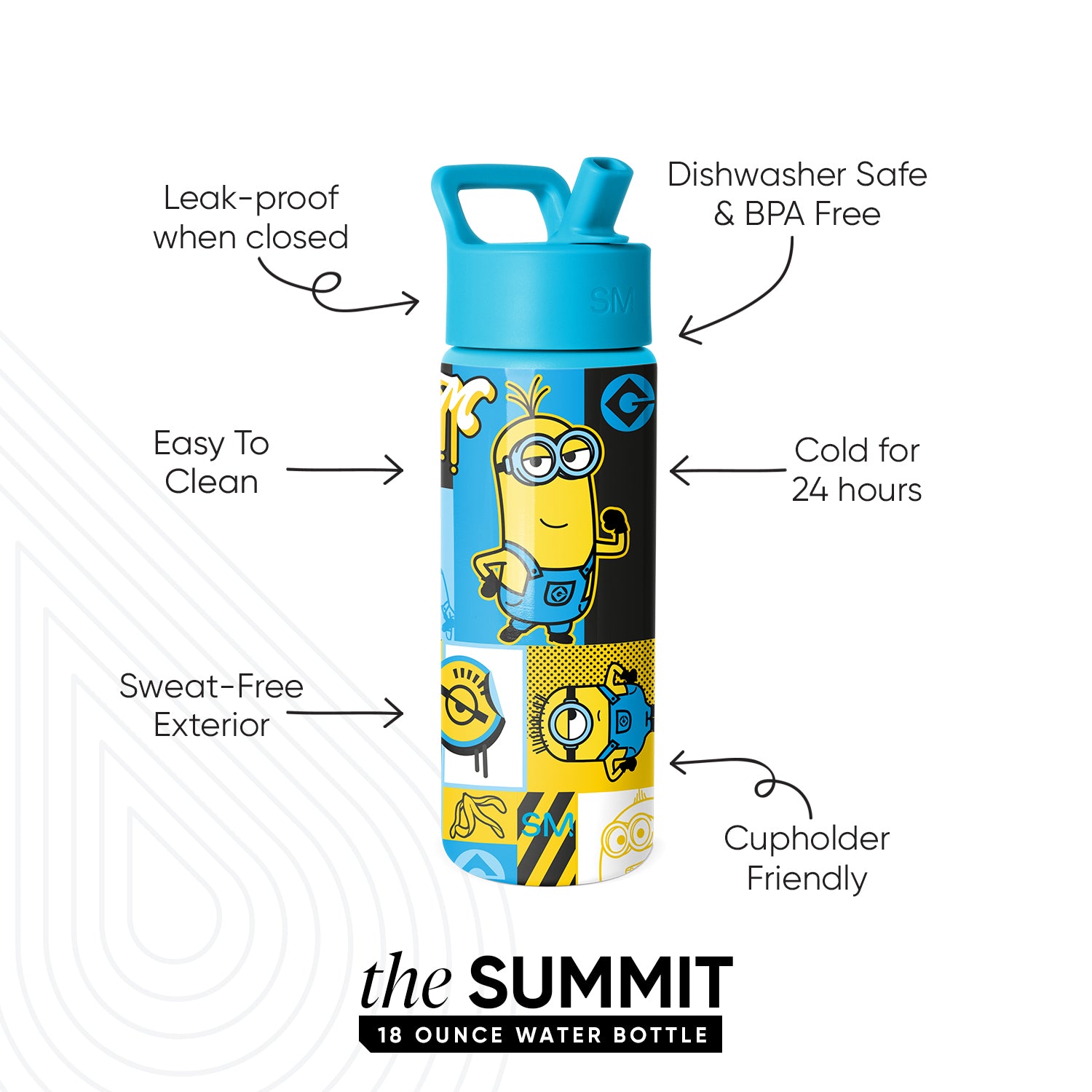 Summit Kids Water Bottle with Straw Lid - Image 2