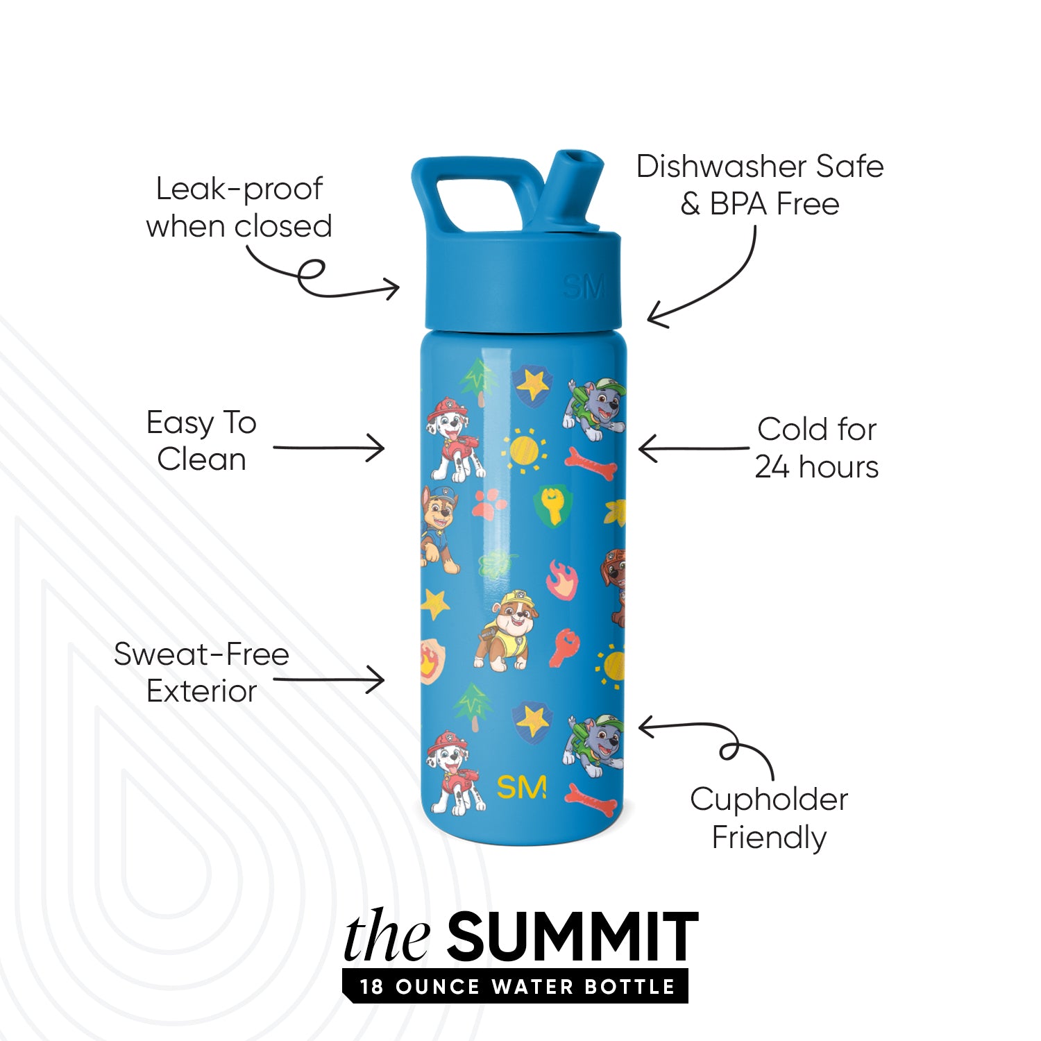 Summit Kids Water Bottle with Straw Lid - Image 2