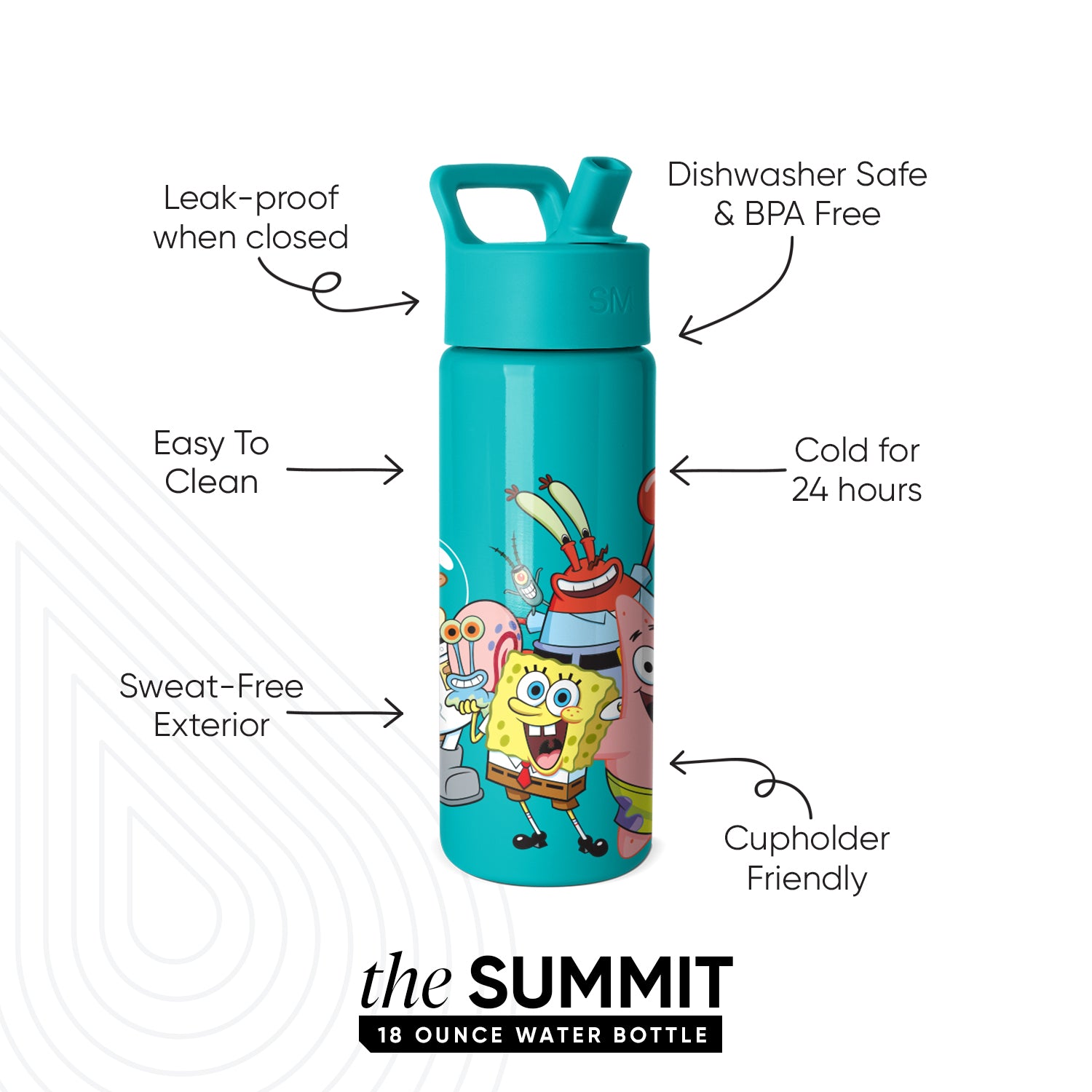 Summit Kids Water Bottle with Straw Lid - Image 2
