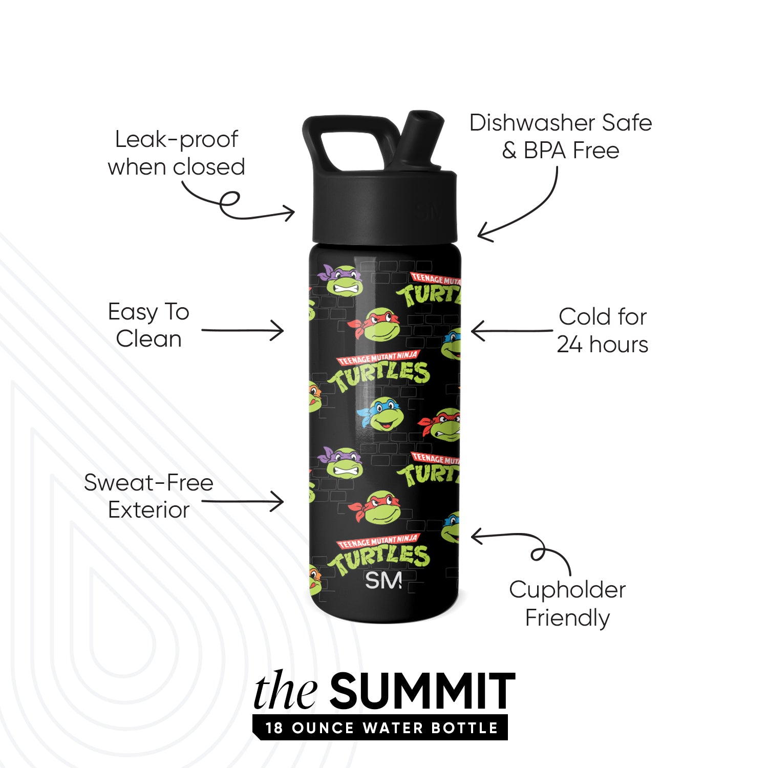 Summit Kids Water Bottle with Straw Lid - Image 2