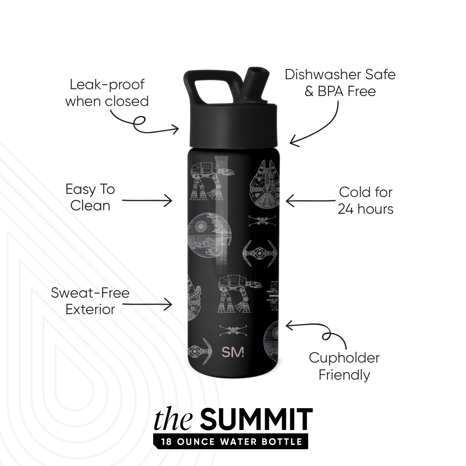 Summit Kids Water Bottle with Straw Lid - Image 2