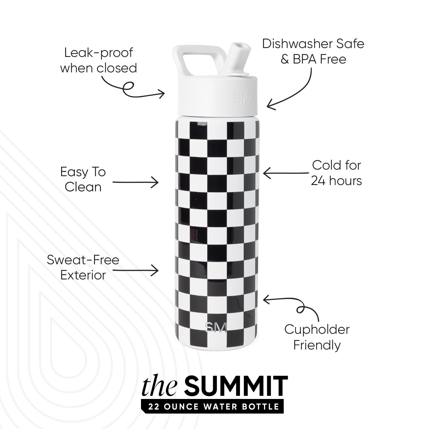 Summit Water Bottle with Straw Lid - Image 2