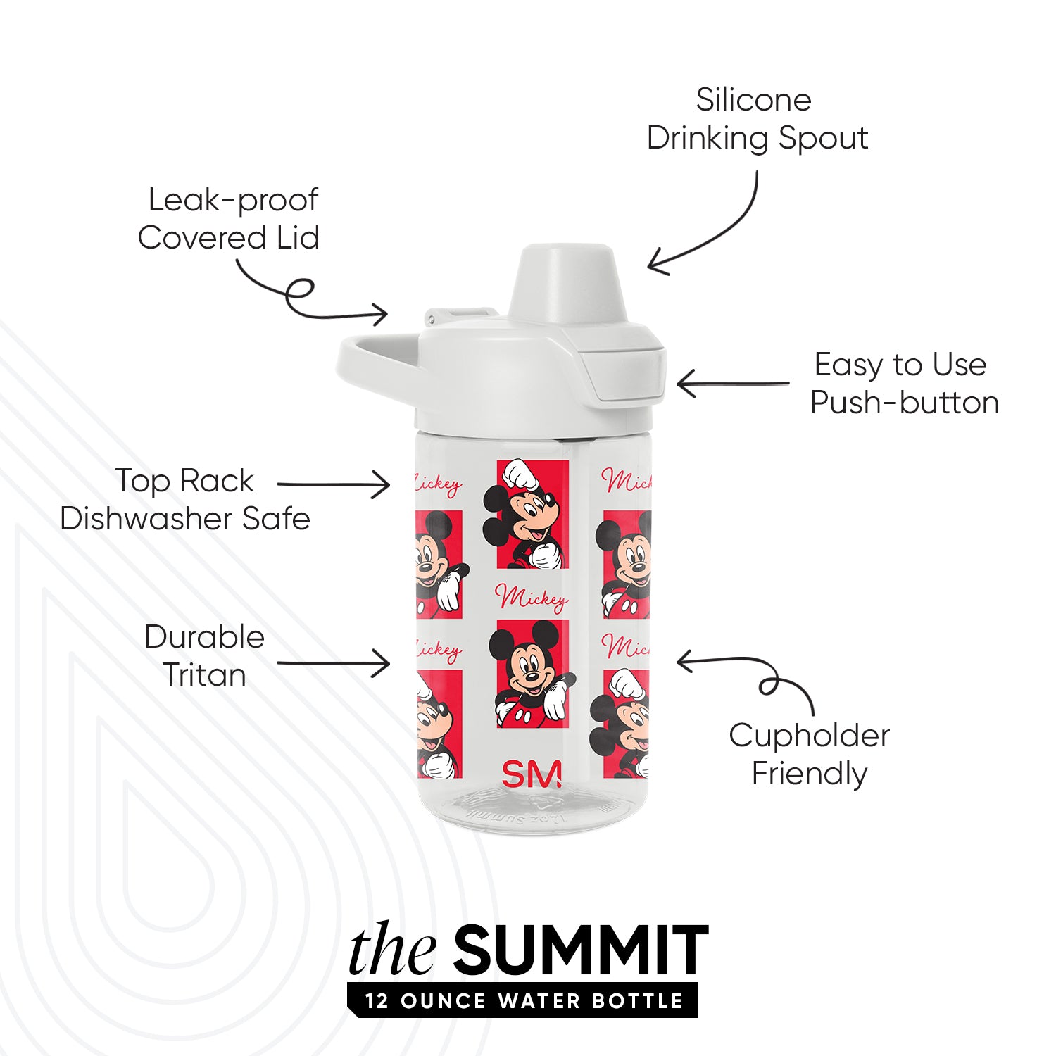 Summit Kids Plastic Water Bottle with Simple Flip Straw Lid - Image 2