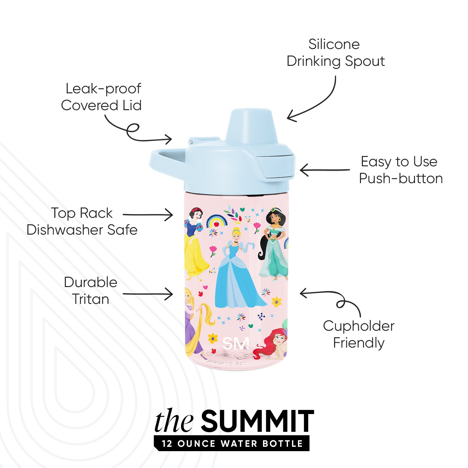 Summit Kids Plastic Water Bottle with Simple Flip Straw Lid - Image 2