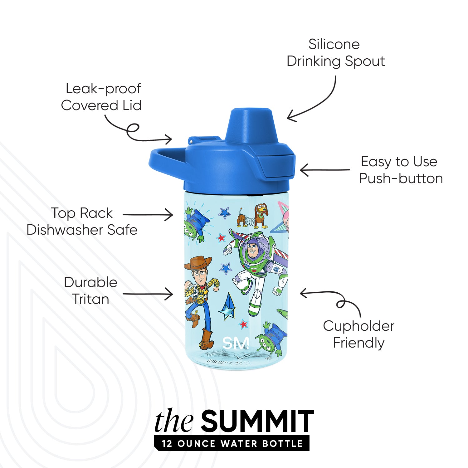 Summit Kids Plastic Water Bottle with Simple Flip Straw Lid - Image 2