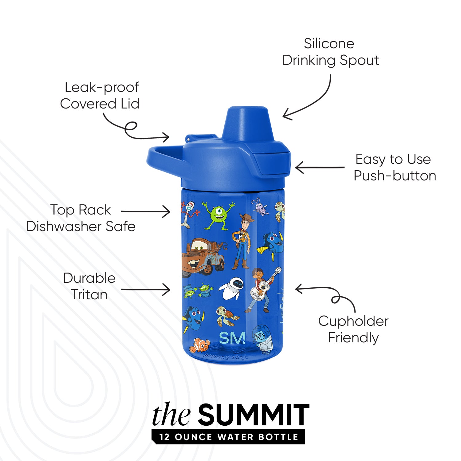 Summit Kids Plastic Water Bottle with Simple Flip Straw Lid - Image 2