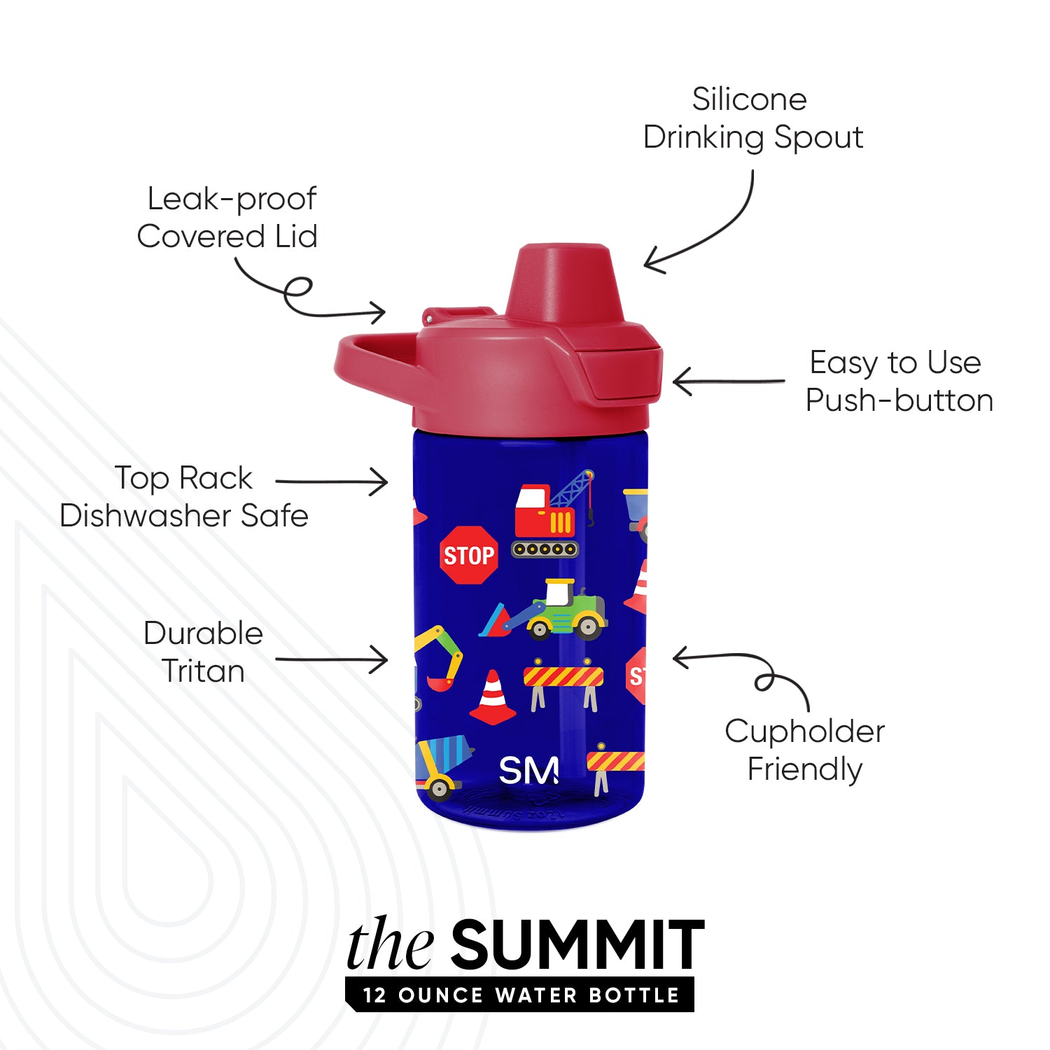 Summit Kids Plastic Water Bottle with Straw Lid - Image 2