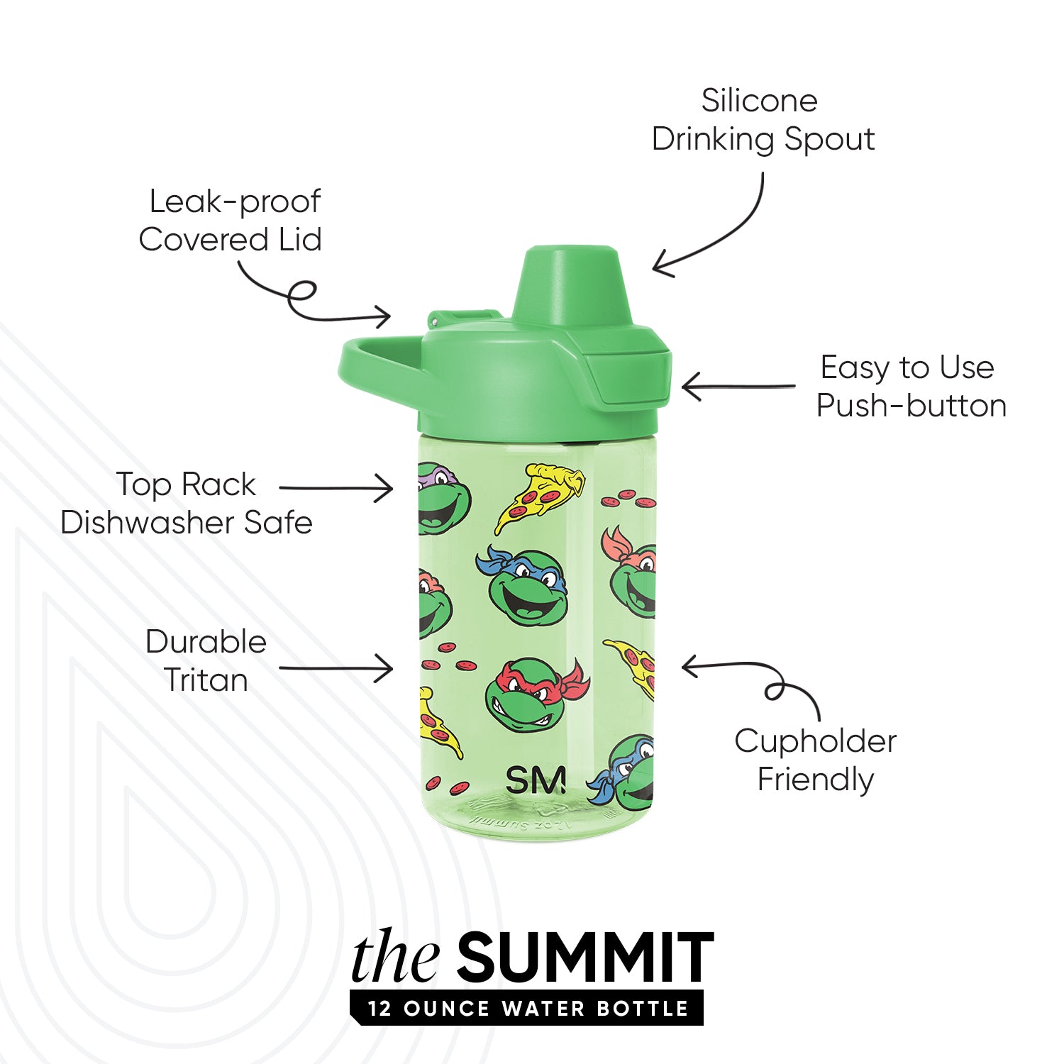 Summit Kids Plastic Water Bottle with Simple Flip Straw Lid - Image 2