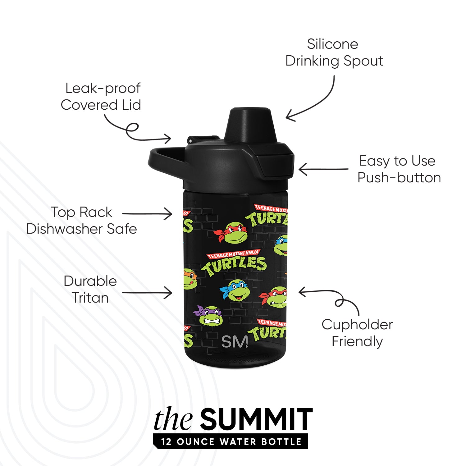 Summit Kids Plastic Water Bottle with Simple Flip Straw Lid - Image 2