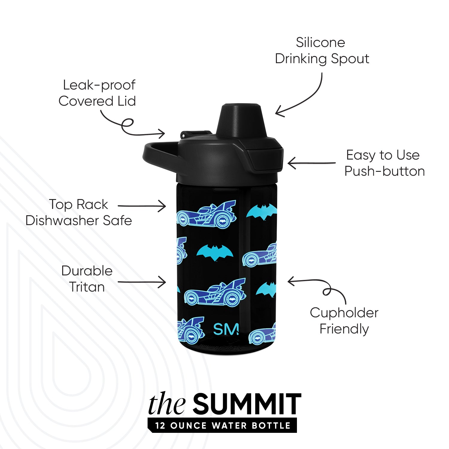 Summit Kids Plastic Water Bottle with Simple Flip Straw Lid - Image 2