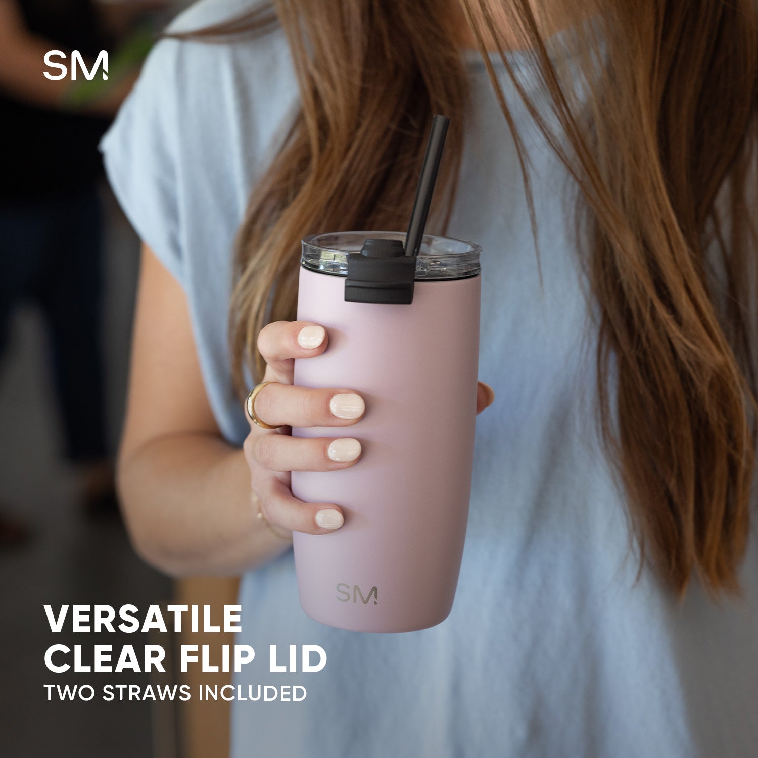 Voyager Tumbler with Clear Flip Lid & Straw - Image 7